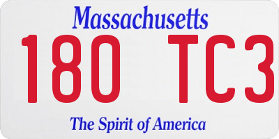 MA license plate 180TC3