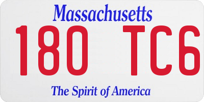 MA license plate 180TC6