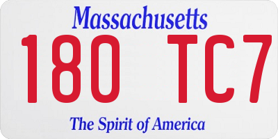 MA license plate 180TC7