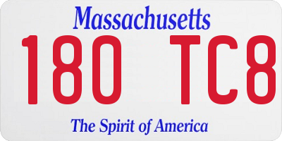 MA license plate 180TC8