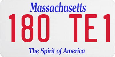 MA license plate 180TE1