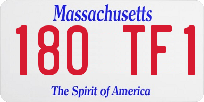 MA license plate 180TF1