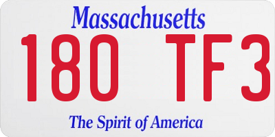 MA license plate 180TF3