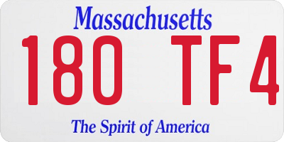 MA license plate 180TF4