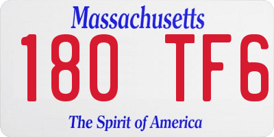 MA license plate 180TF6