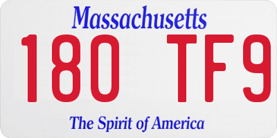 MA license plate 180TF9