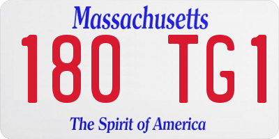 MA license plate 180TG1