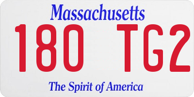 MA license plate 180TG2