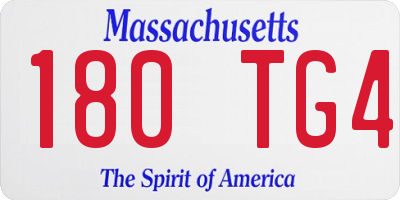 MA license plate 180TG4