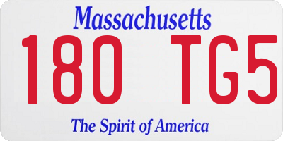 MA license plate 180TG5