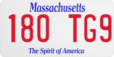 MA license plate 180TG9