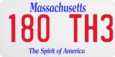 MA license plate 180TH3
