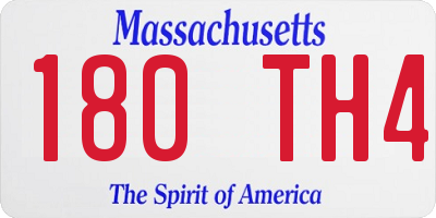 MA license plate 180TH4