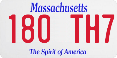 MA license plate 180TH7