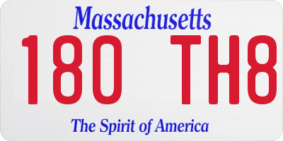 MA license plate 180TH8