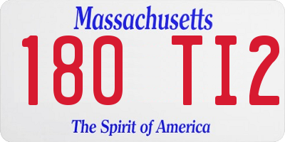 MA license plate 180TI2