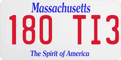 MA license plate 180TI3