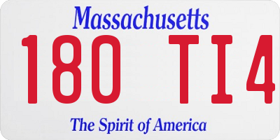 MA license plate 180TI4