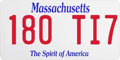 MA license plate 180TI7