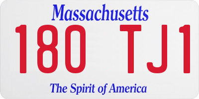 MA license plate 180TJ1