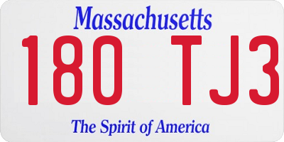 MA license plate 180TJ3