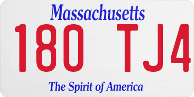 MA license plate 180TJ4