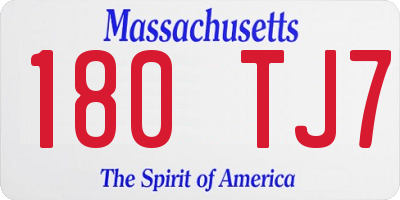 MA license plate 180TJ7