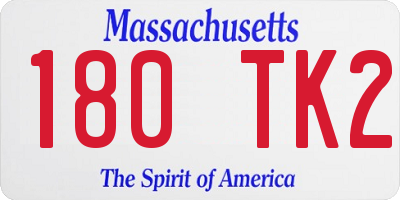 MA license plate 180TK2