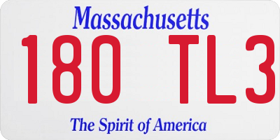 MA license plate 180TL3