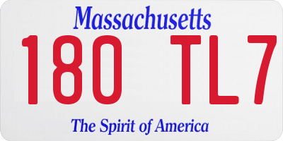 MA license plate 180TL7
