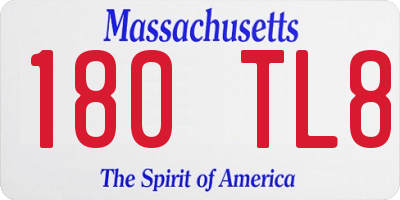 MA license plate 180TL8