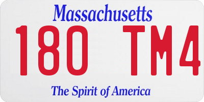 MA license plate 180TM4