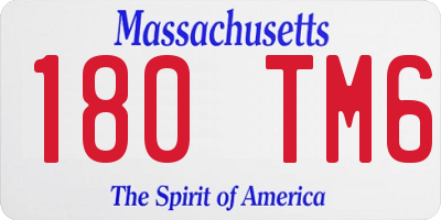 MA license plate 180TM6