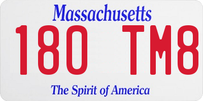 MA license plate 180TM8