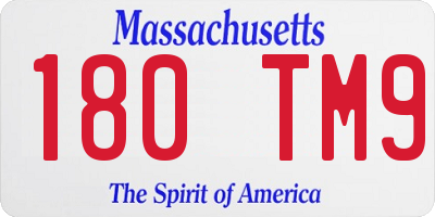 MA license plate 180TM9