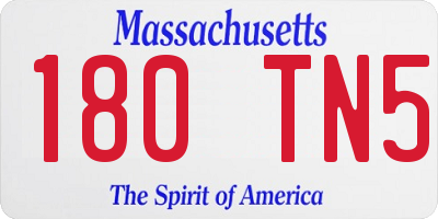 MA license plate 180TN5