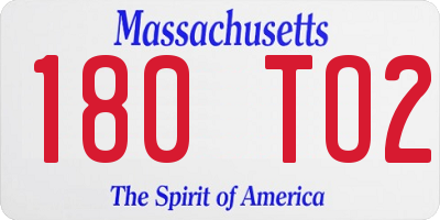 MA license plate 180TO2