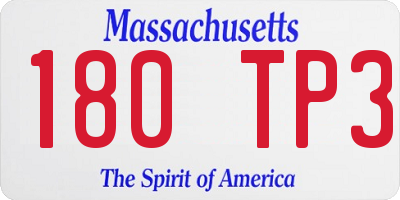MA license plate 180TP3