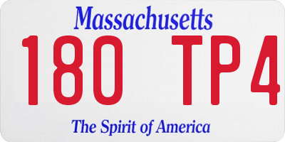 MA license plate 180TP4