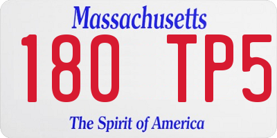 MA license plate 180TP5