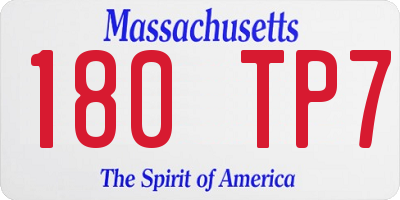 MA license plate 180TP7