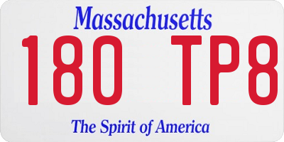 MA license plate 180TP8