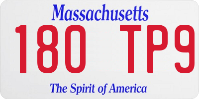 MA license plate 180TP9