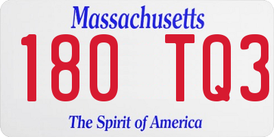 MA license plate 180TQ3