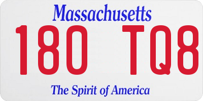 MA license plate 180TQ8