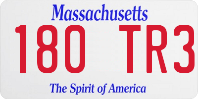 MA license plate 180TR3