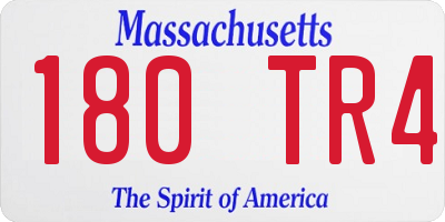 MA license plate 180TR4