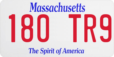 MA license plate 180TR9