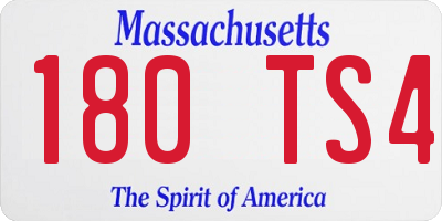 MA license plate 180TS4