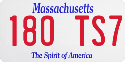 MA license plate 180TS7